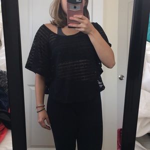 Forever 21 black lace poncho shirt